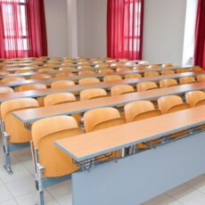 Empty classroom Empty classroom with wood chairs